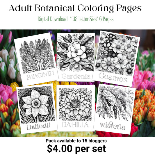 Adult Botanical Coloring pages